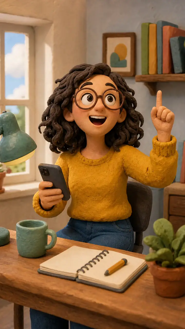 La même scène dessinée dans le style Pâte à modeler