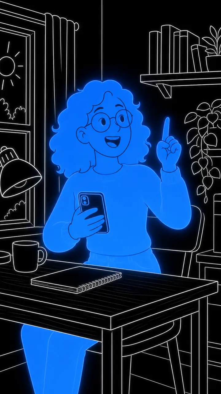 La même scène dessinée dans le style Néon au trait